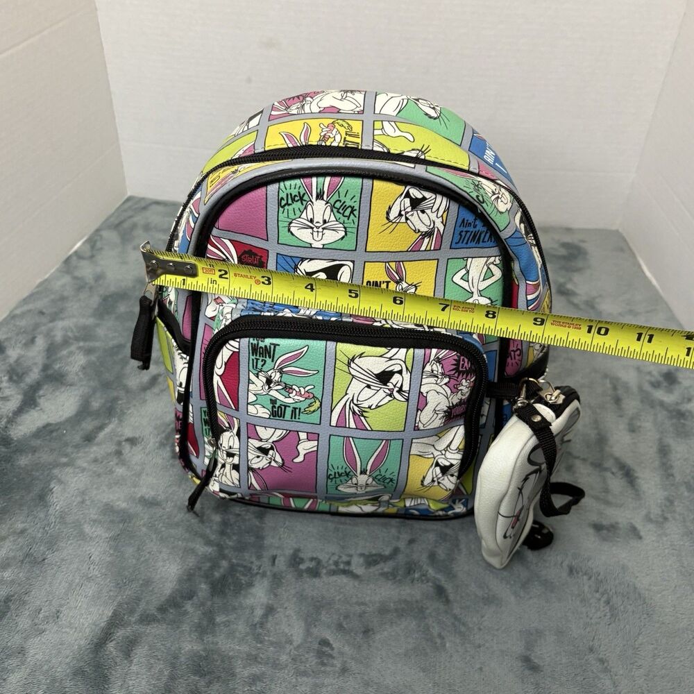 Warner Bros. Looney Tunes Bugs Bunny Mini Backpack w/Zip Pouch White 10.5" - Picture 10 of 10